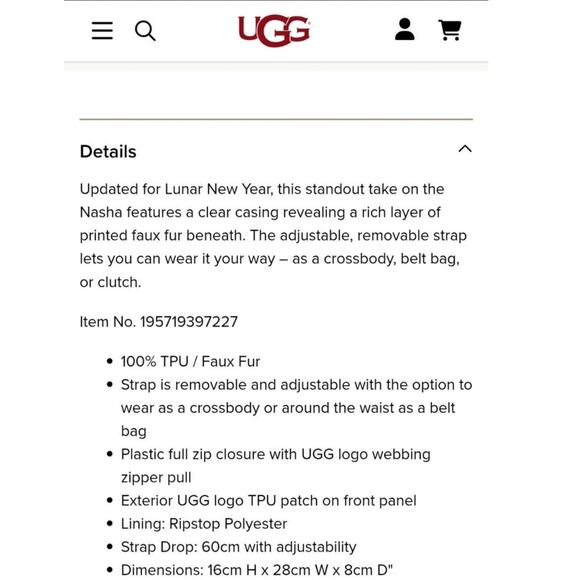 UGG Nasha Belt Bag Clear/Red - Picture 12 of 12